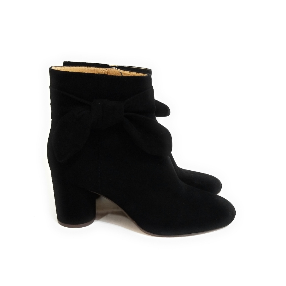 MADEWELL The Esme Black Suede Bow Booties Size 7.5 - Picture 4 of 13